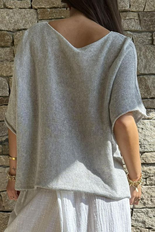 Conrad Box Cotton Knit Pearl